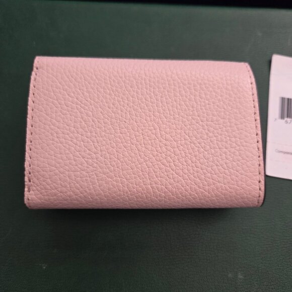 Kate Spade New York Eva Micro Tri-Fold Wallet Rose Smoke Light Pink Leather - Picture 2 of 9